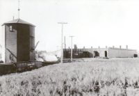 CPR roundhouse and water tank Red Deer 1912